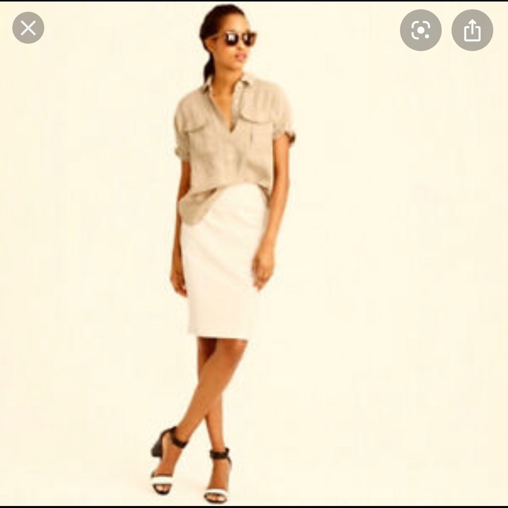 J. Crew no. 2 pencil skirt in khaki.